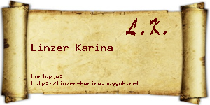 Linzer Karina névjegykártya